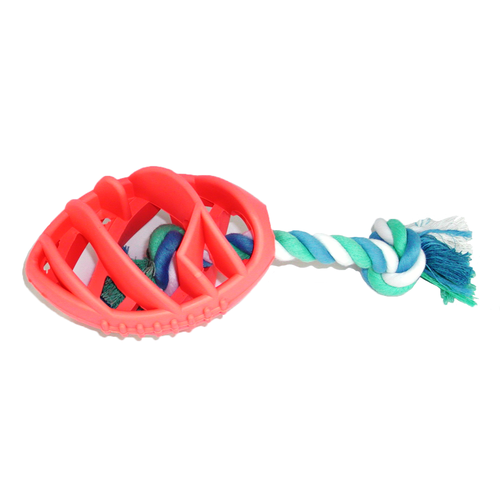 Football Chew Toy with Tug Rope