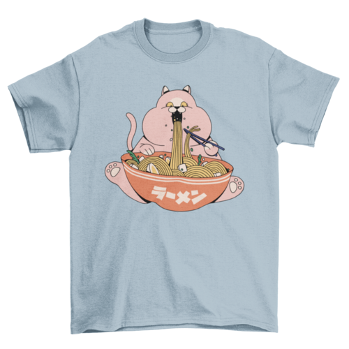 Cat ramen fan t-shirt