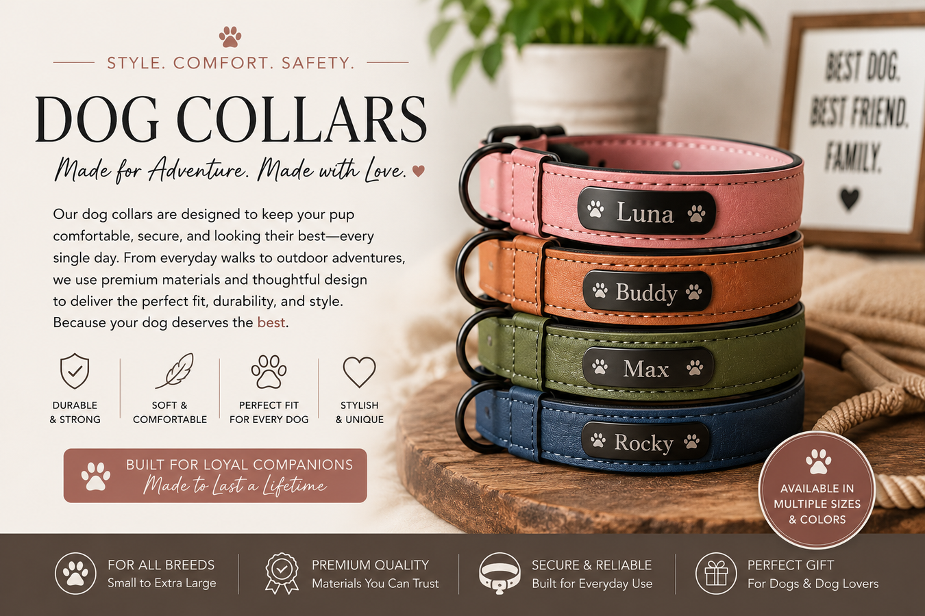 Shop premium personalized dog collars at Spoiled Brat. Soft padded, engraved, tactical & luxury styles for every dog. Free shipping available."
