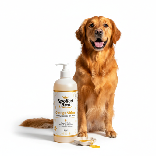 Spoiled Brat OmegaShine fish oil coat and skin supplement for dogs 32oz