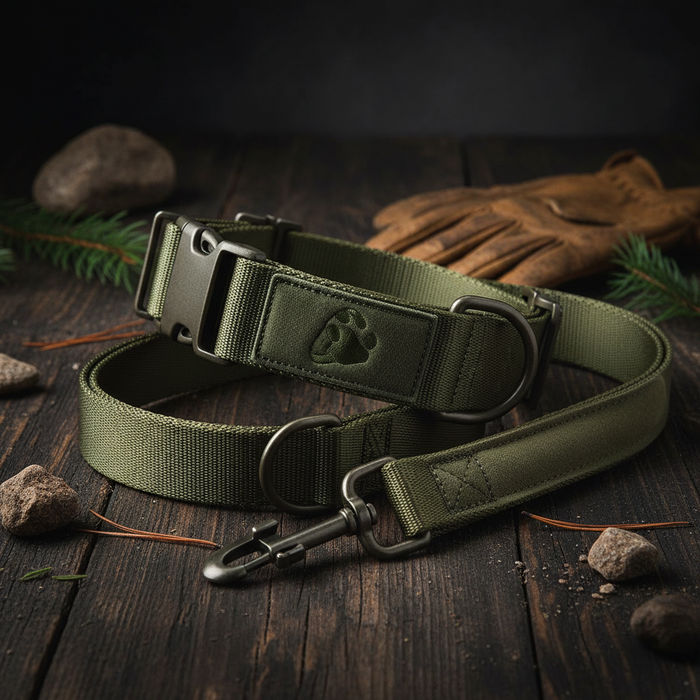 Spoiled Brat TacTag tactical nylon personalized custom name dog collar and leash set