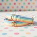 Spoiled Brat RainbowTag pastel striped personalized puppy dog collar and leash set