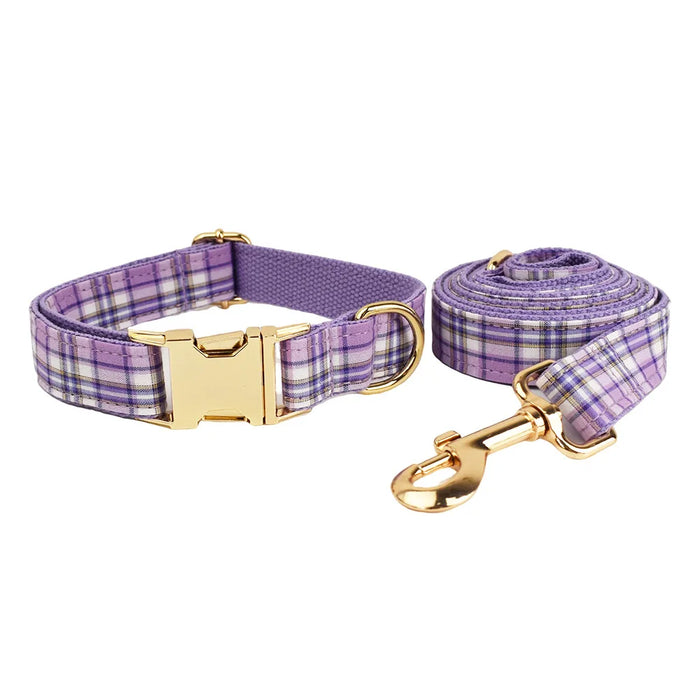 Spoiled Brat™ Plaid Collar, Bow Tie & Leash Bundle – Engraved - view 18 | Spoiled Brat