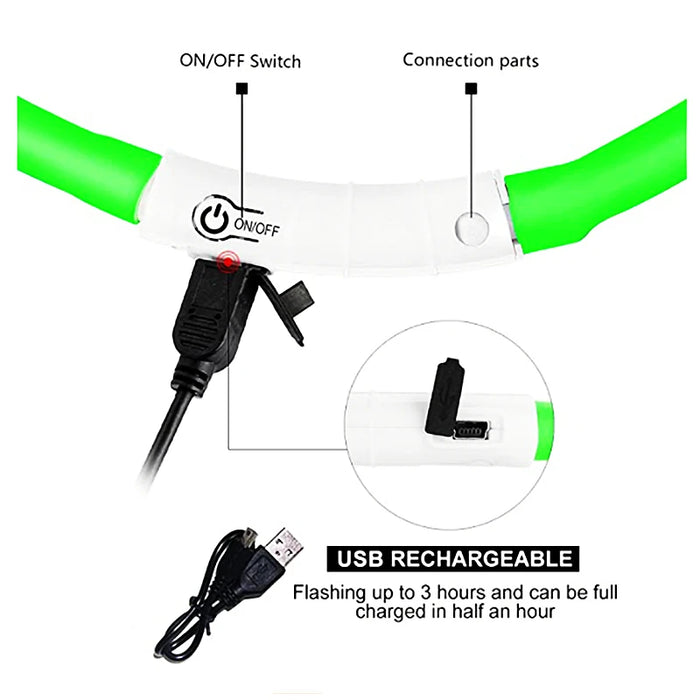 Spoiled Brat™ GlowGuard USB Rechargeable LED Collar