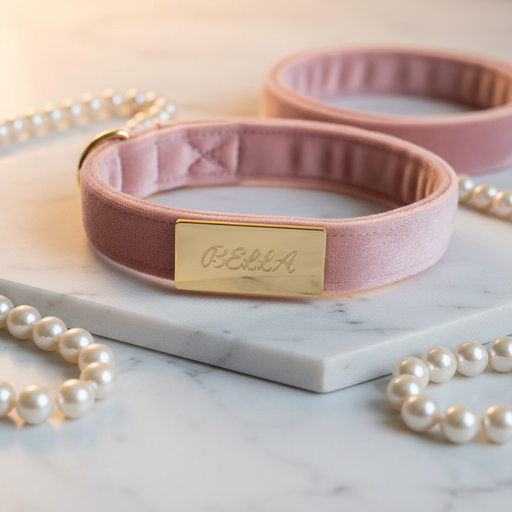 Spoiled Brat VelvetVIP luxury velvet personalized custom name dog collar and leash set