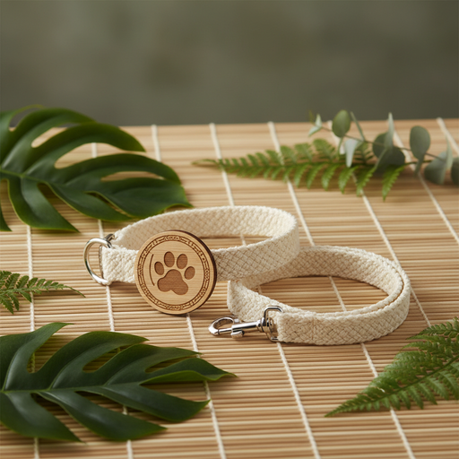 Spoiled Brat BambooTag eco-friendly bamboo fiber personalized dog collar and leash set
