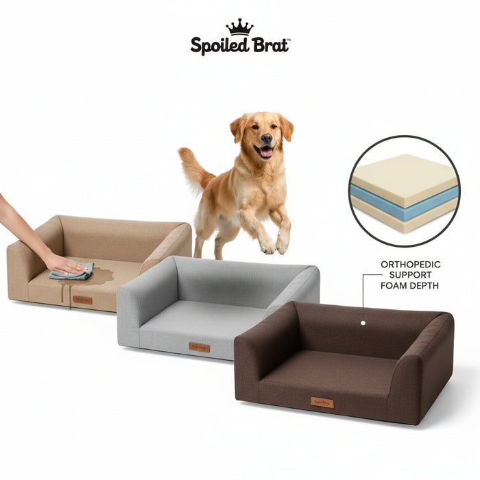 Spoiled Brat™ LuxeNap Bolster Sofa Dog Bed - view 3 | Spoiled Brat