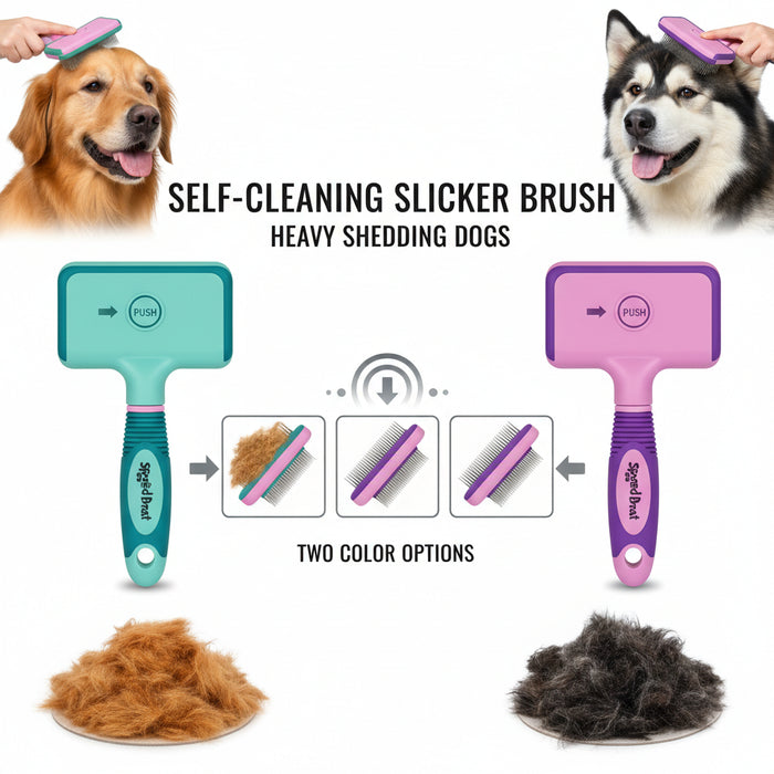 Spoiled Brat™ SlickPro Self-Cleaning Slicker Brush - view 3 | Spoiled Brat