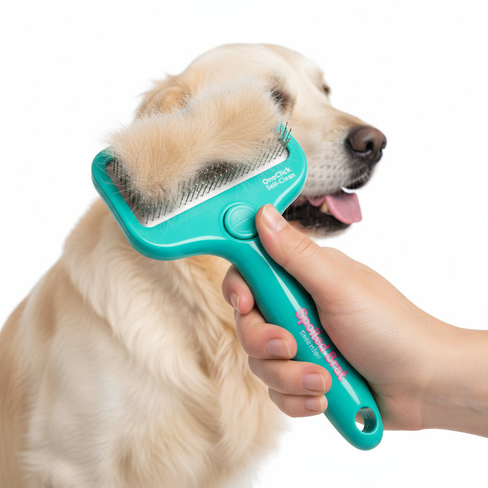 Spoiled Brat™ OneClick Self-Cleaning Slicker Brush - view 2 | Spoiled Brat
