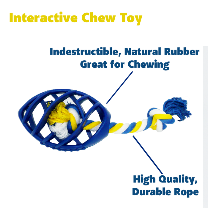 Football Chew Toy with Tug Rope