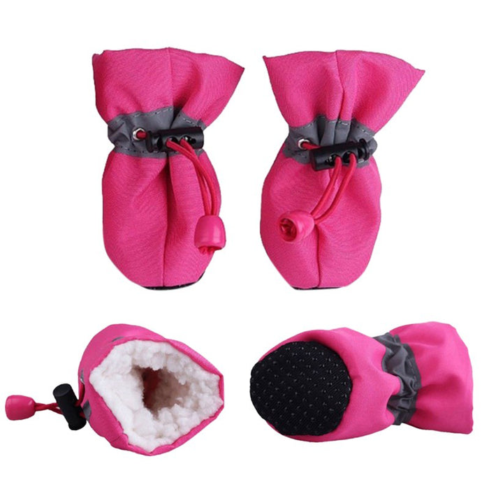 4pcs Antiskid Puppy Shoes Pet Protection Soft-soled Pet Dog Shoes Winter Waterproof Prewalkers Pet Supplies Dogs Paw Care