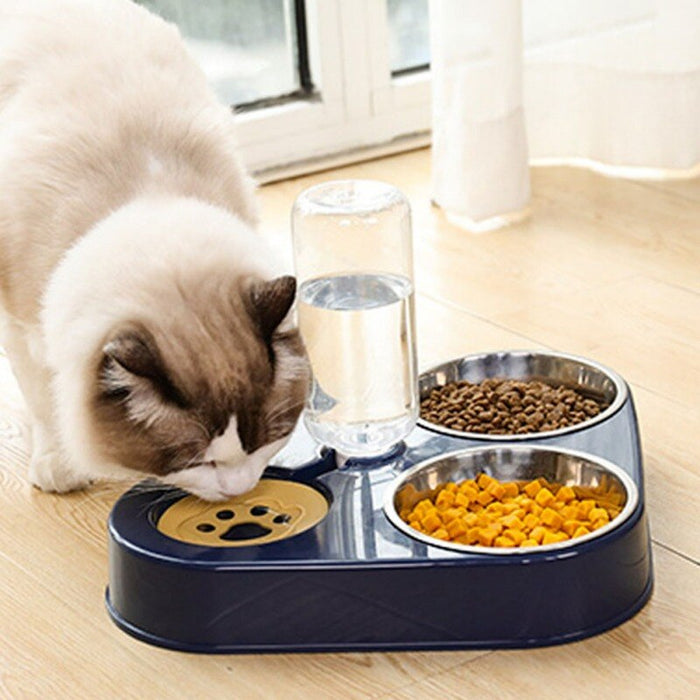 3 in 1 Dog Feeder Bowl With Water Bottle