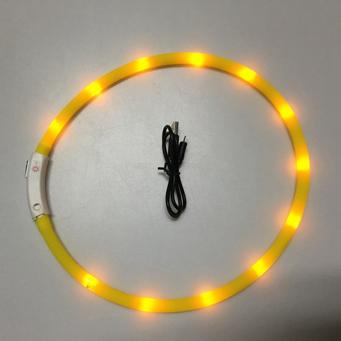 LED Glowing Dog Collar USB Charging Pet Dog Collar Night Luminous Dog Collars Rechargeable Night Safety Flashing Necklace