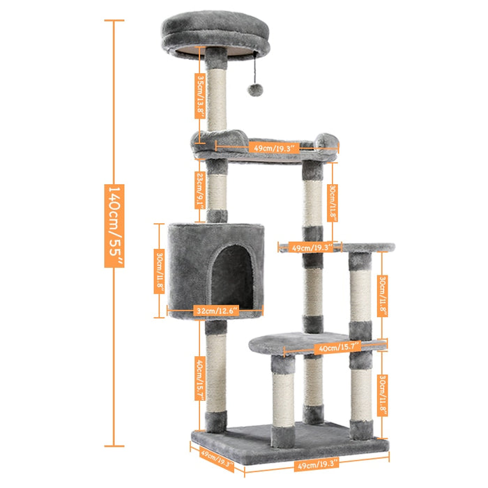Cat Tree Tower Condo with hammock Solid Wood Cat Scratching Cat Hole