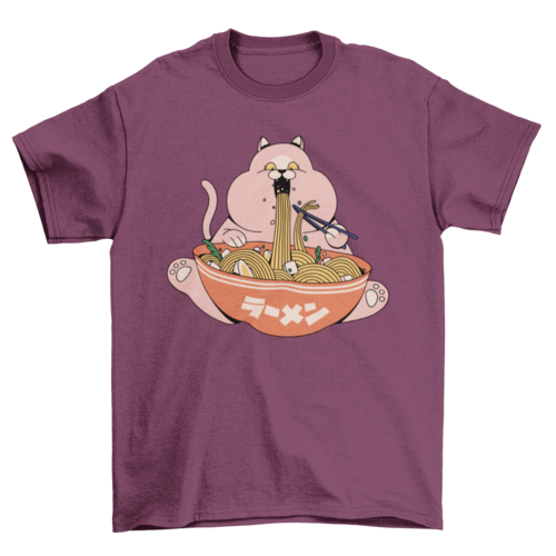 Cat ramen fan t-shirt