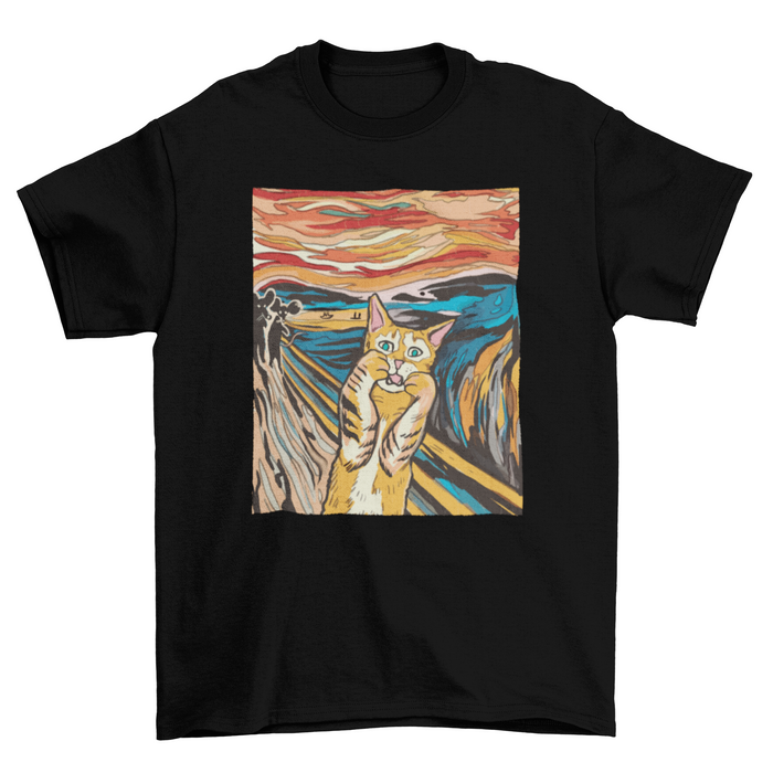 The Scream parody cat t-shirt