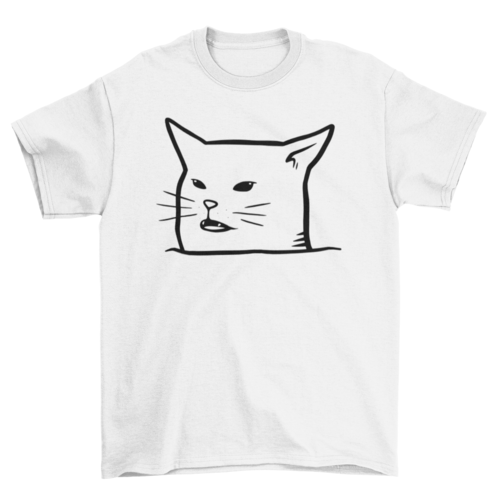 White cat meme face t-shirt