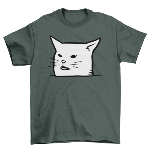 White cat meme face t-shirt