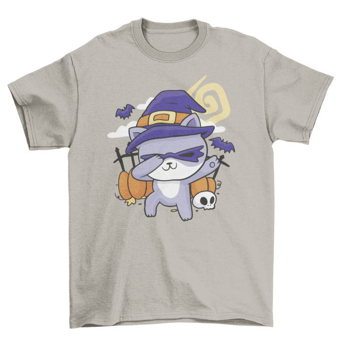 Halloween cat dabbing t-shirt design