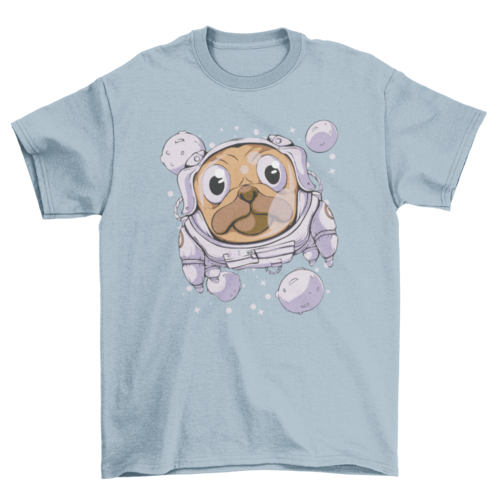 Pug in space astronaut t-shirt