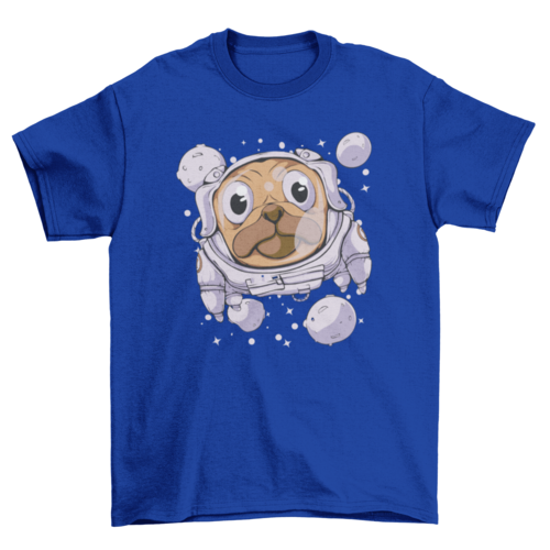 Pug in space astronaut t-shirt
