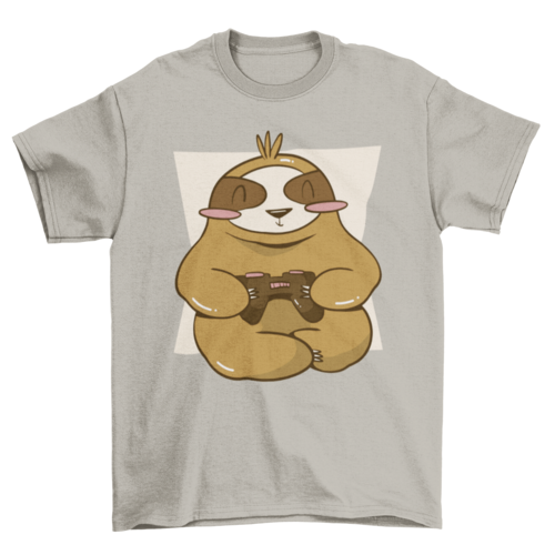 Gamer sloth with joystick t-shirt