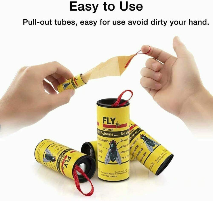 Insect Bug Fly Glue Paper Catcher Trap Ribbon Tape Strip Sticky Flies 16 Rolls