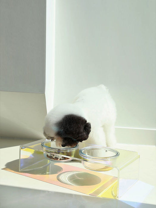 Acrylic Pet Dazzling Bowl Food Basin Small Dog